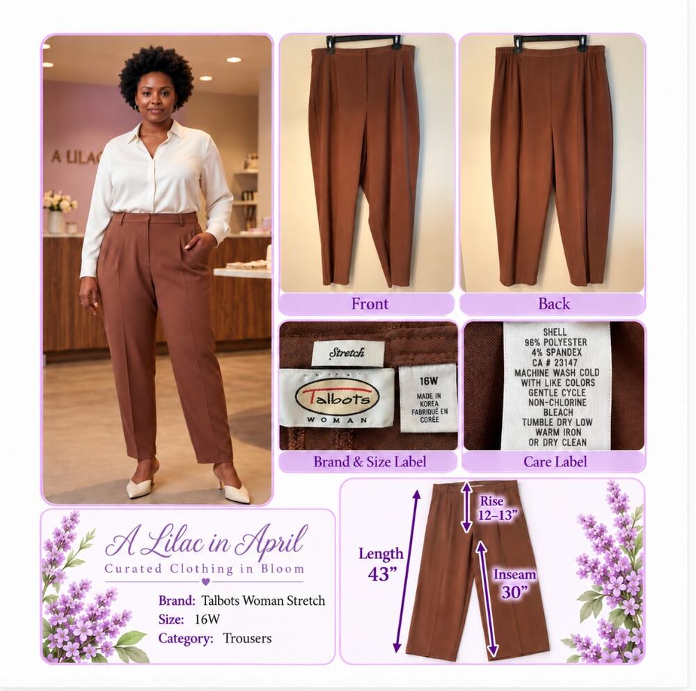 Talbots Woman Brown Trousers Size 16W